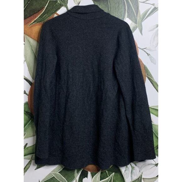 Native World New Zealand Possum Merino Wool Knit Dark Gray Open Cardigan Sweater - Picture 6 of 6